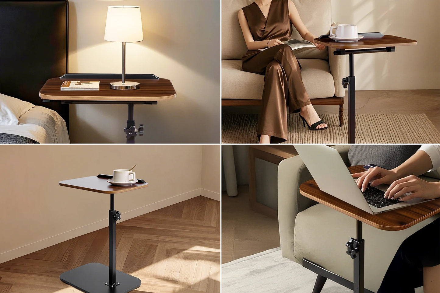 Modern 360° Swivel C-Shaped Side Table