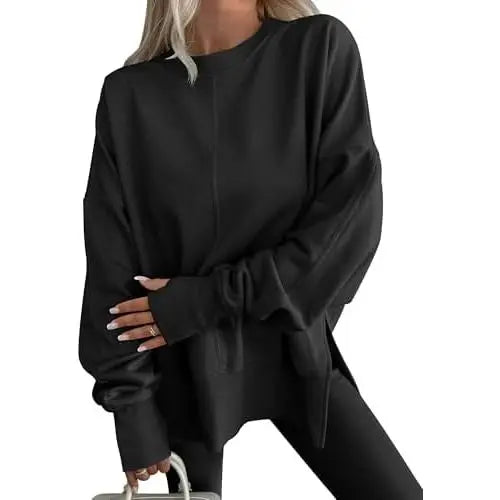 Sloane™ | Oversized Split-Hem Fleece Sweatshirt