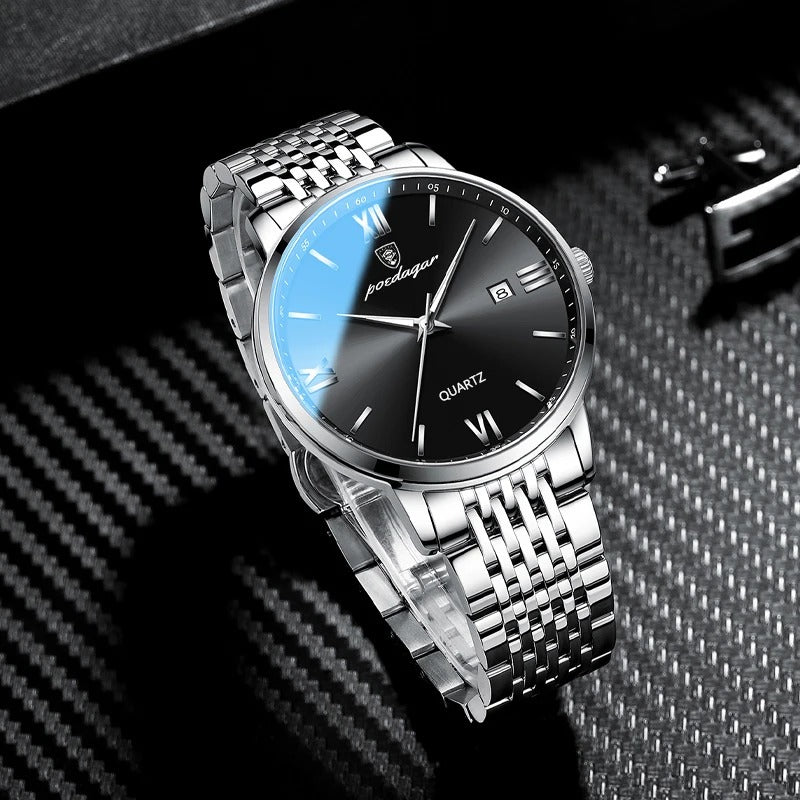 POEDAGAR STAINLESS STEEL WATERPROOF WATCH