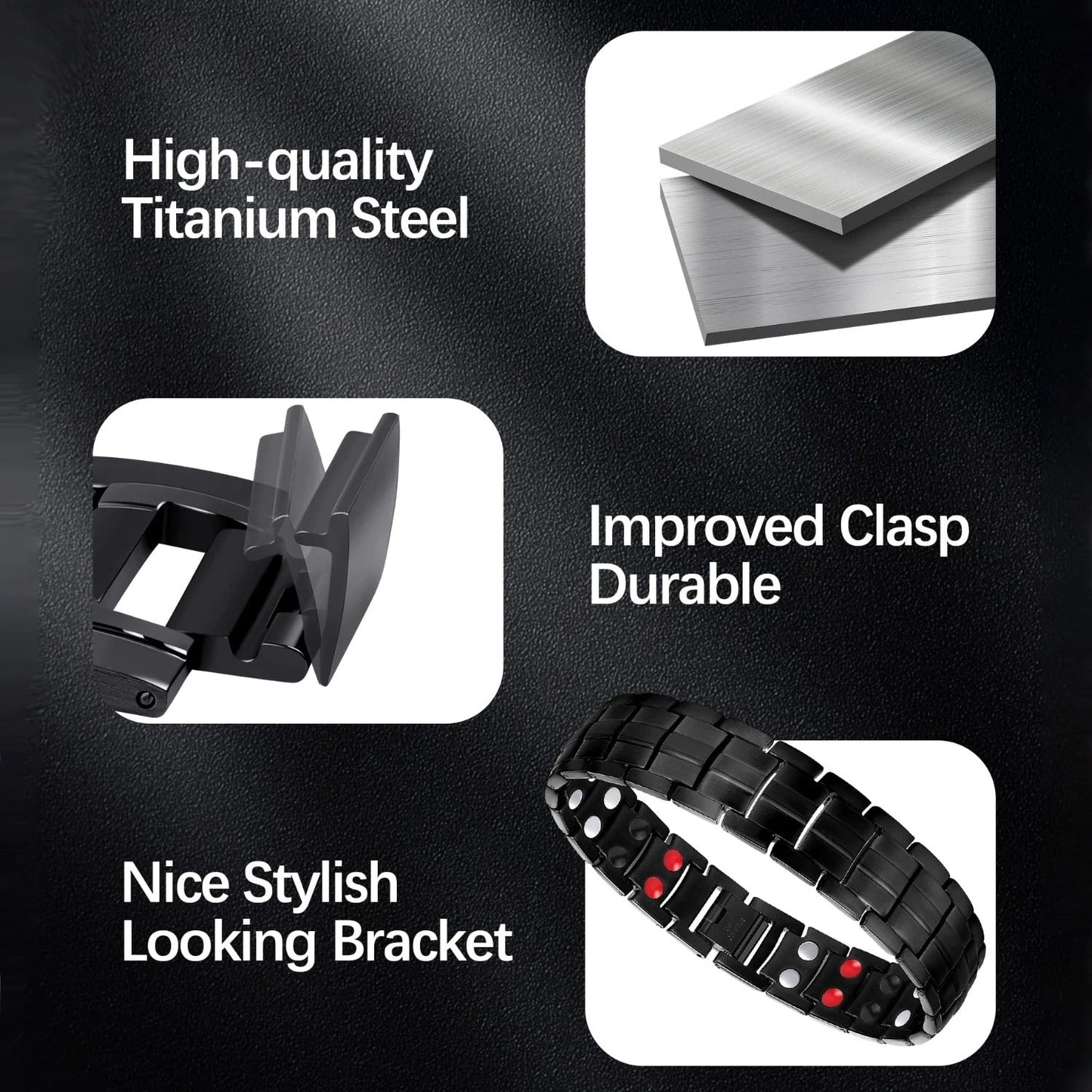 Health Magnetic Stainless-Steel Bracelet for Weightloss, Arthritis, balanced sleep (anti stress), and Anti-Radiation