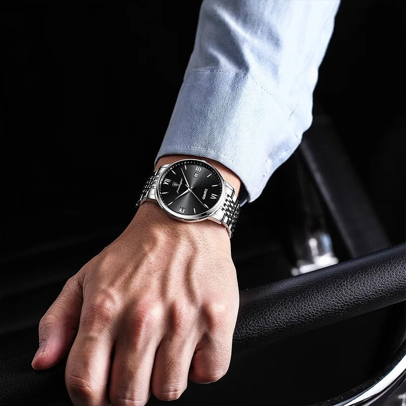 POEDAGAR STAINLESS STEEL WATERPROOF WATCH