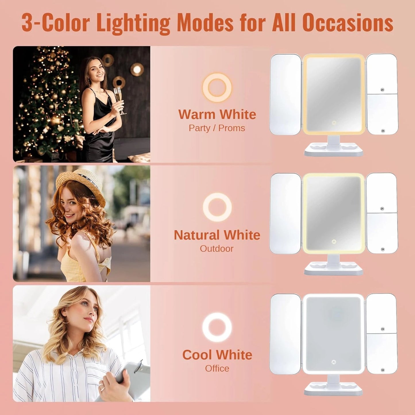 TIMSMILE LED MAKEUP MIRROR