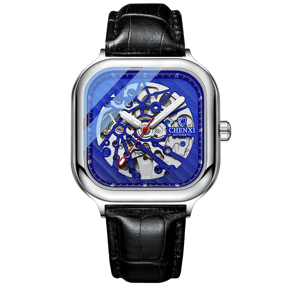 CHENXI T5 Leather Watch, Black