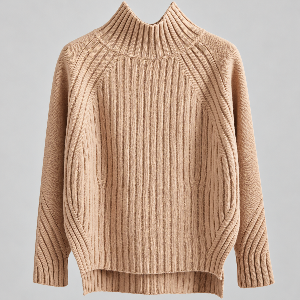 Noelle™ | Mock-Neck Side-Split Knit Sweater