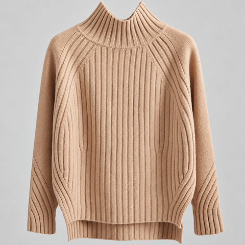 Noelle™ | Mock-Neck Side-Split Knit Sweater