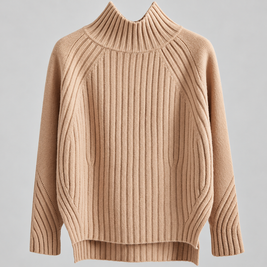Noelle™ | Mock-Neck Side-Split Knit Sweater