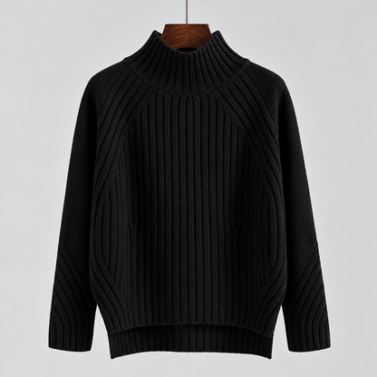 Noelle™ | Mock-Neck Side-Split Knit Sweater