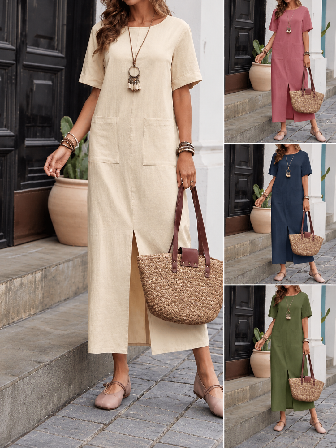 Juniper™ | Short-Sleeve Pocket Midi Dress