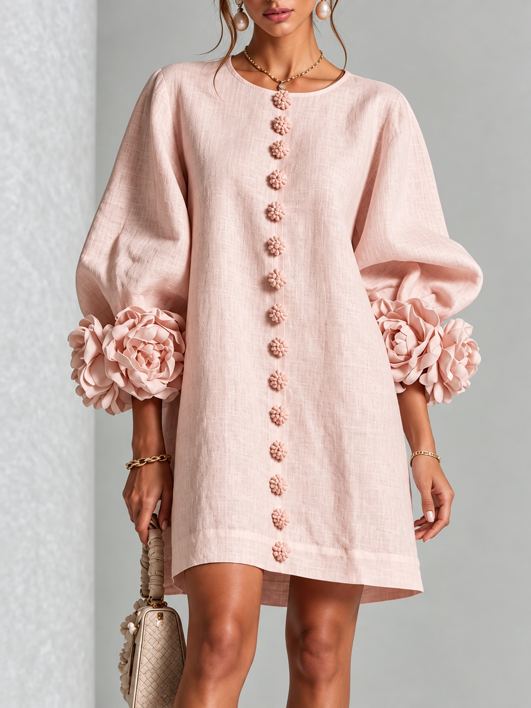 Coralie™ | Floral Lantern-Sleeve Pencil Dress