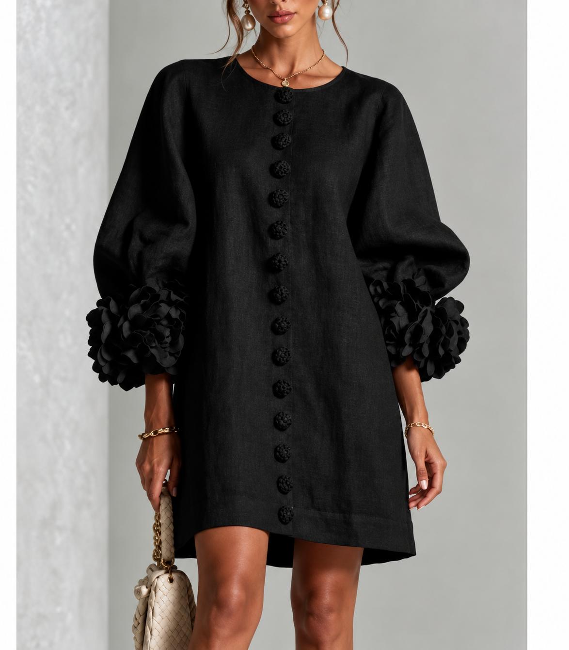 Coralie™ | Floral Lantern-Sleeve Pencil Dress