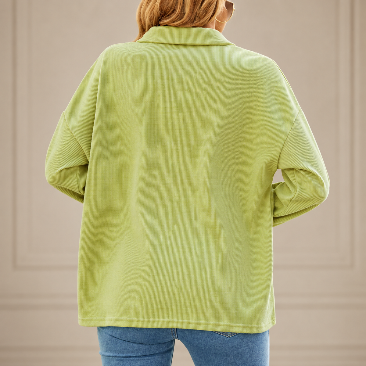 Maren™ | Ribbed Collared Henley Top