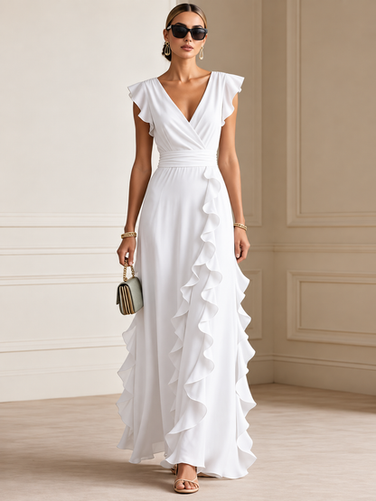 Elodie™ | Ruffle-Trim Chiffon Evening Gown