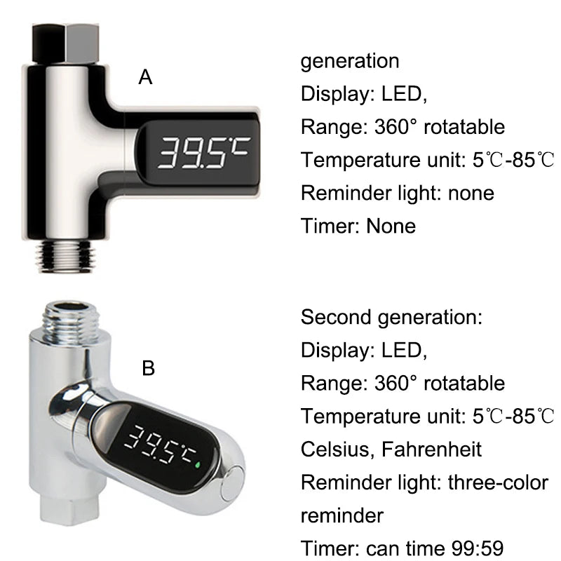LED Water Shower Thermometer