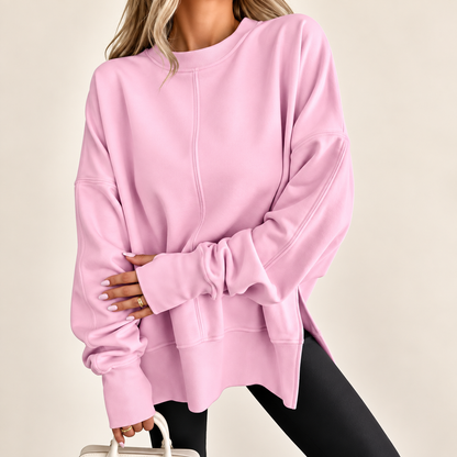 Sloane™ | Oversized Split-Hem Fleece Sweatshirt