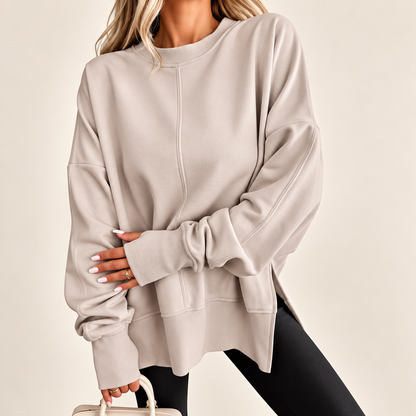 Sloane™ | Oversized Split-Hem Fleece Sweatshirt