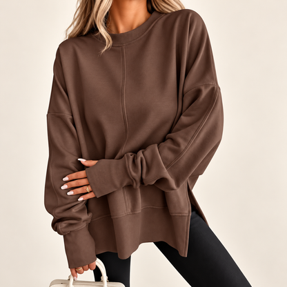 Sloane™ | Oversized Split-Hem Fleece Sweatshirt