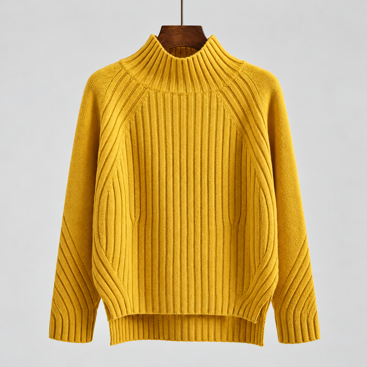 Noelle™ | Mock-Neck Side-Split Knit Sweater