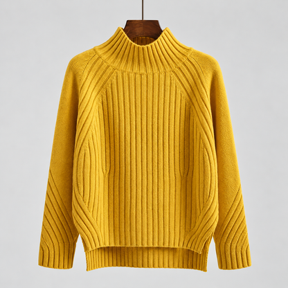 Noelle™ | Mock-Neck Side-Split Knit Sweater
