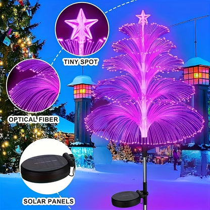 Premium 7-Color Outdoor Solar Fiber-Optic Tree Light