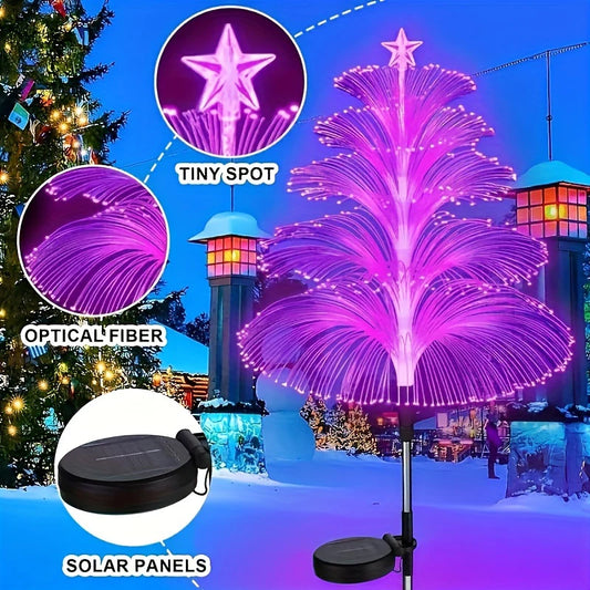 Premium 7-Color Outdoor Solar Fiber-Optic Tree Light