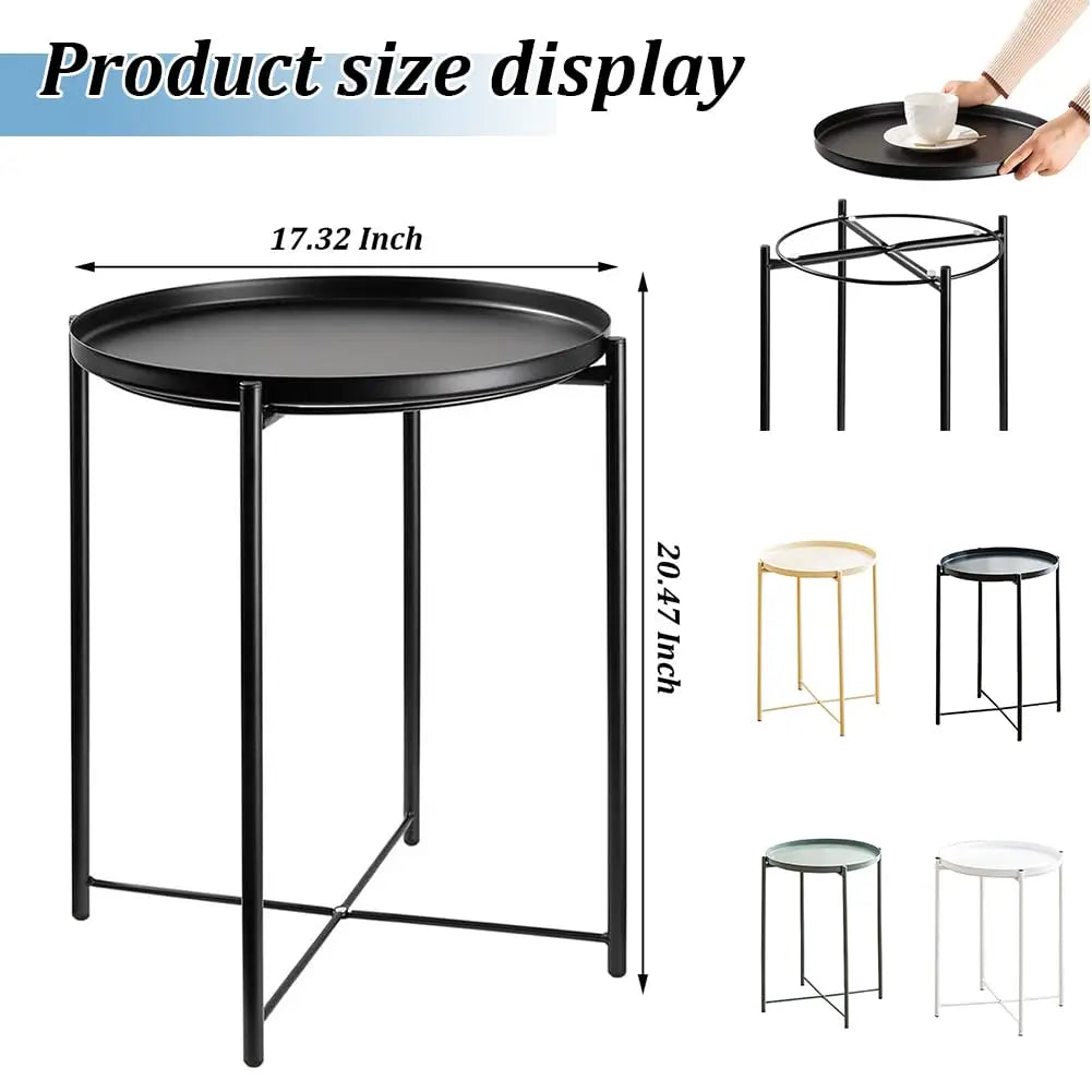 Modern Round Metal Side Table