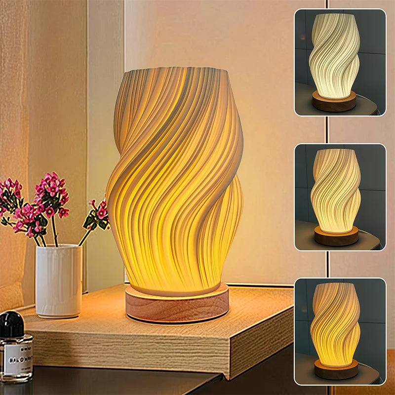 TwirlGlow Vase Lamp