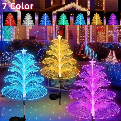 Premium 7-Color Outdoor Solar Fiber-Optic Tree Light