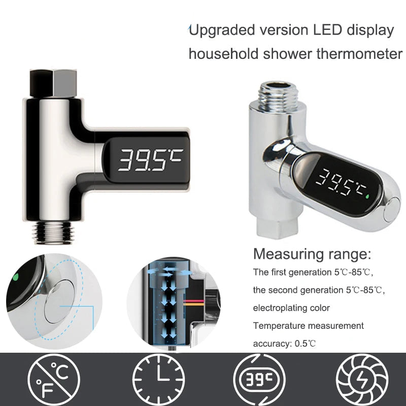 LED Water Shower Thermometer