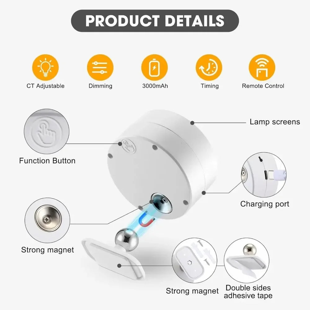 360° Adjustable Magnetic Wall Lamp