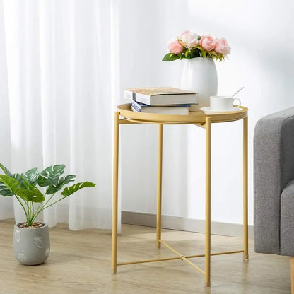 Modern Round Metal Side Table