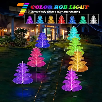 Premium 7-Color Outdoor Solar Fiber-Optic Tree Light