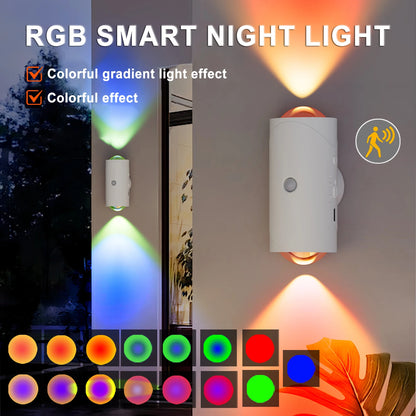 Rechargeable Motion Sensor RGB LED Wall Lamp