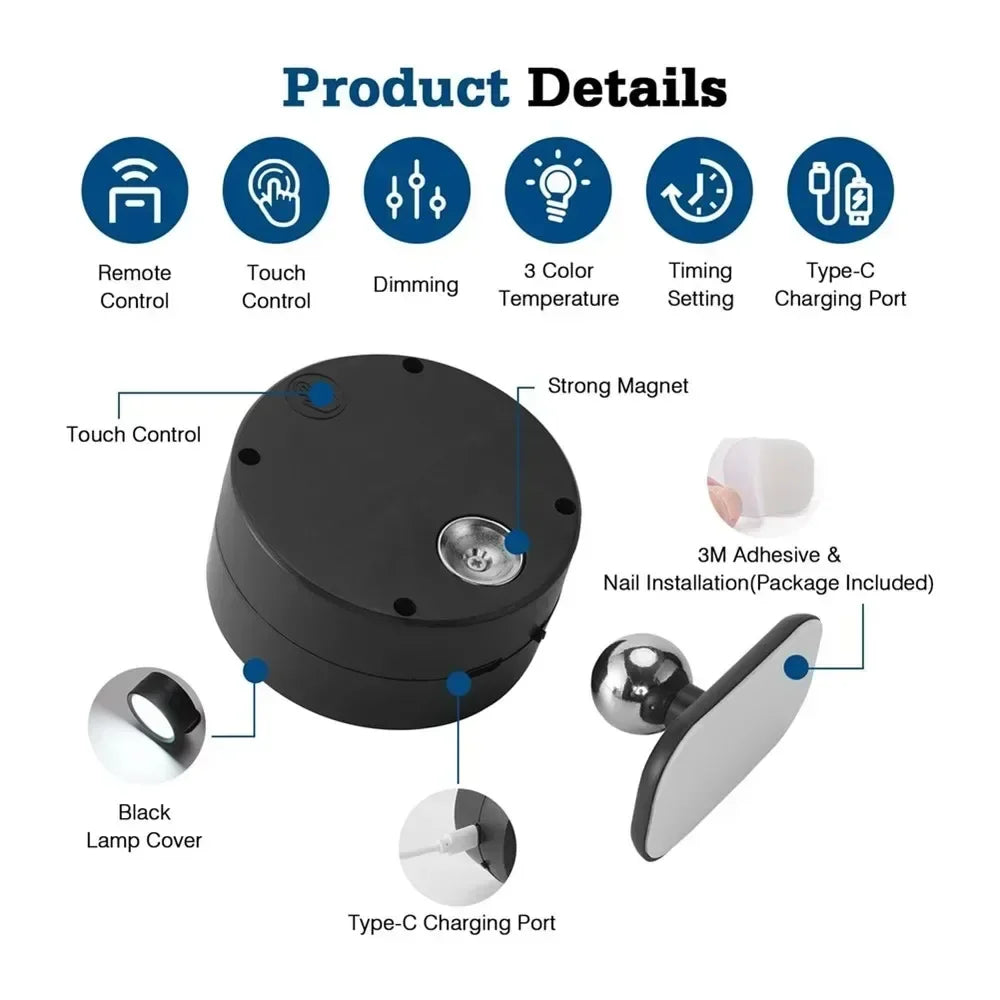 360° Adjustable Magnetic Wall Lamp