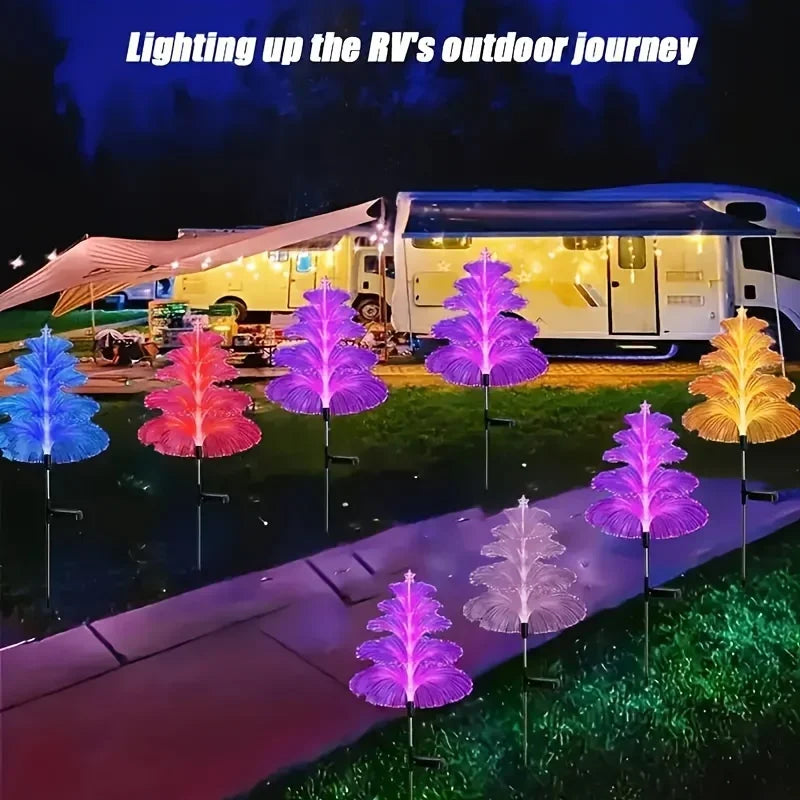 Premium 7-Color Outdoor Solar Fiber-Optic Tree Light
