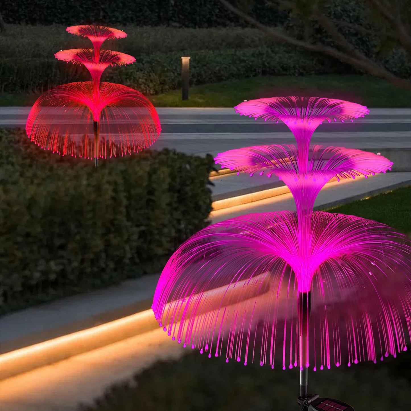 Premium 7-Color Outdoor Solar Fiber-Optic Tree Light