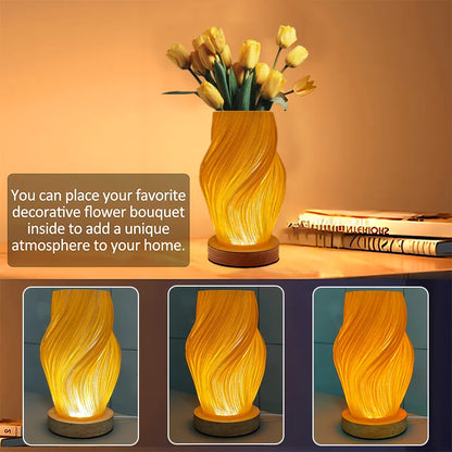 TwirlGlow Vase Lamp