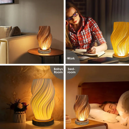 TwirlGlow Vase Lamp