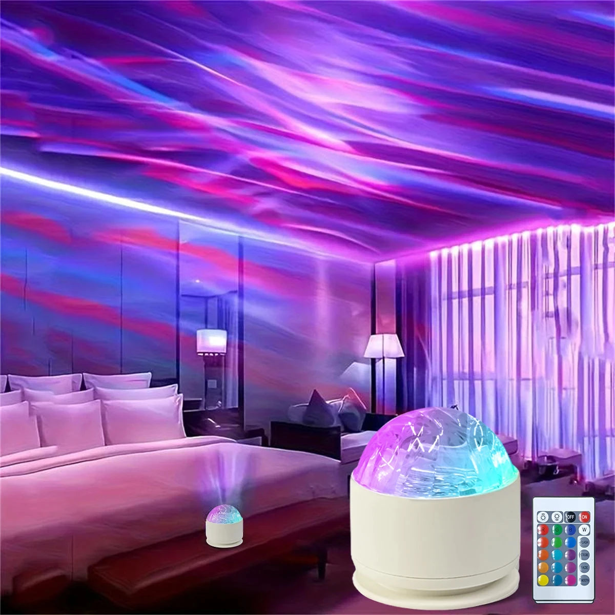 16-Color Water Ripple Projector Light