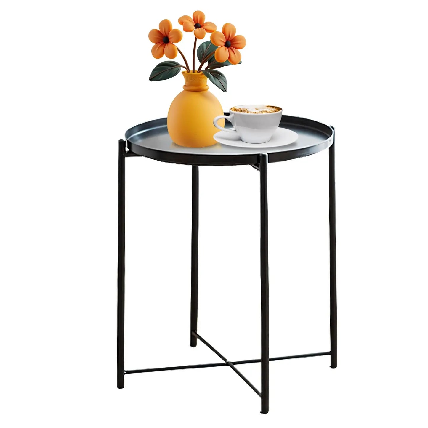 Modern Round Metal Side Table