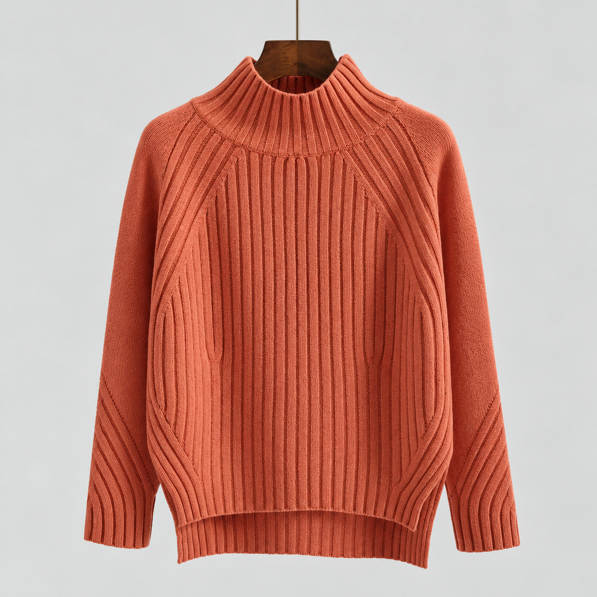 Noelle™ | Mock-Neck Side-Split Knit Sweater