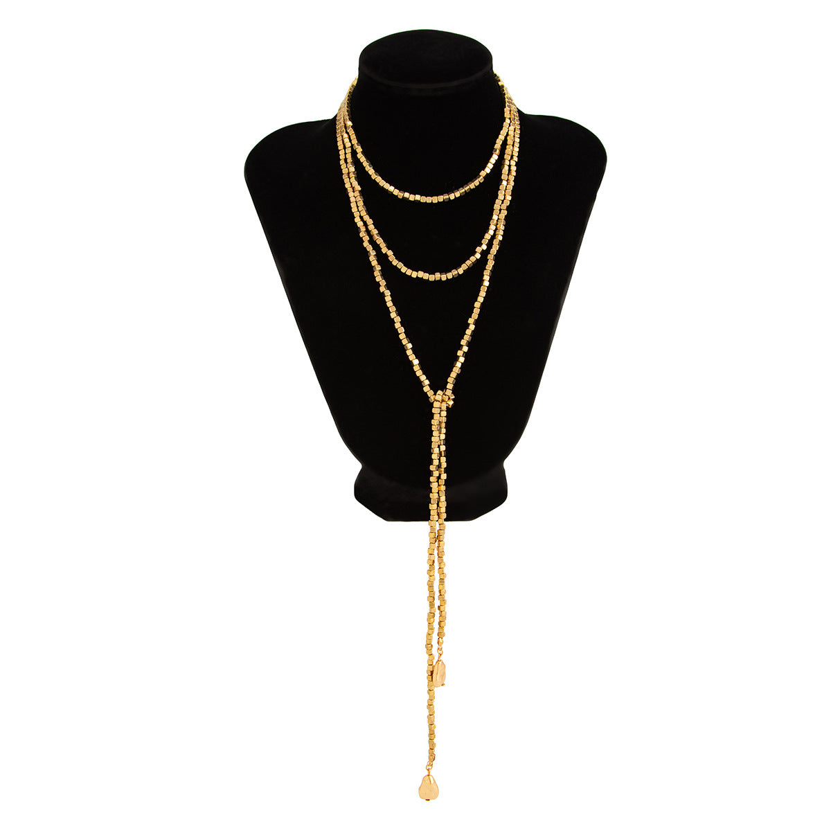 Hip Hop Style CCB Pearl Beaded Y Shape Tassel Clavicle Necklace