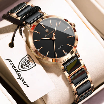 Rosavelle™ - Elegant Ceramic Quartz Watch