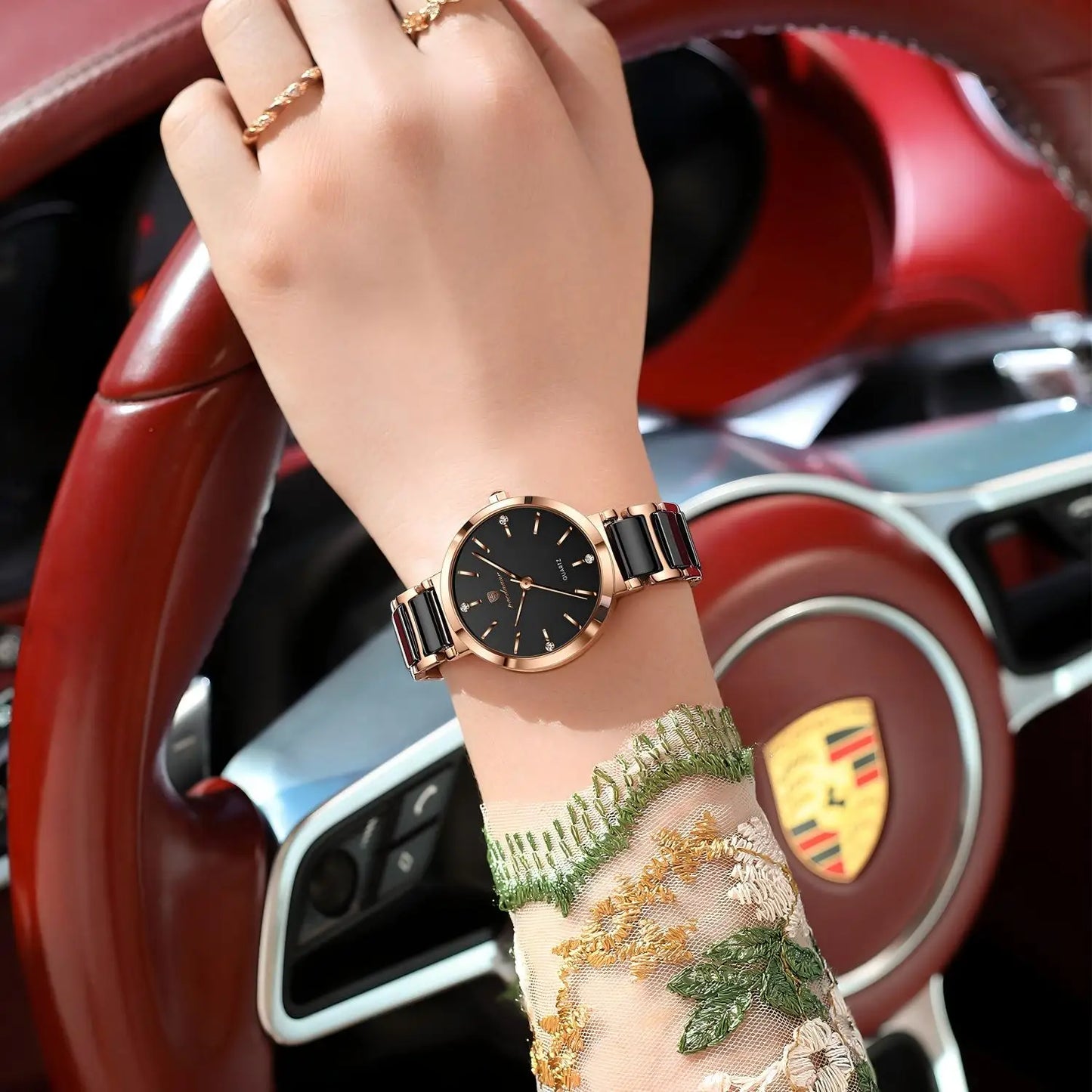 Rosavelle™ - Elegant Ceramic Quartz Watch