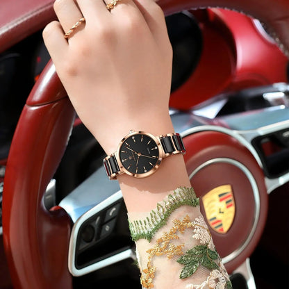 Rosavelle™ - Elegant Ceramic Quartz Watch