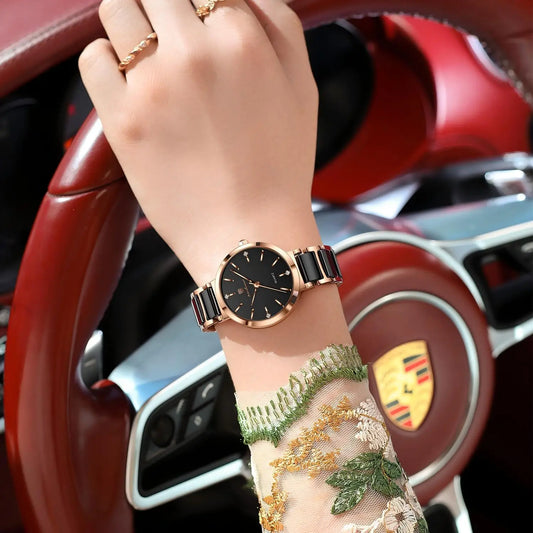 Rosavelle™ - Elegant Ceramic Quartz Watch