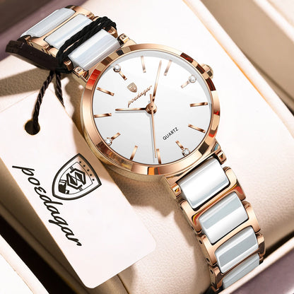 Rosavelle™ - Elegant Ceramic Quartz Watch