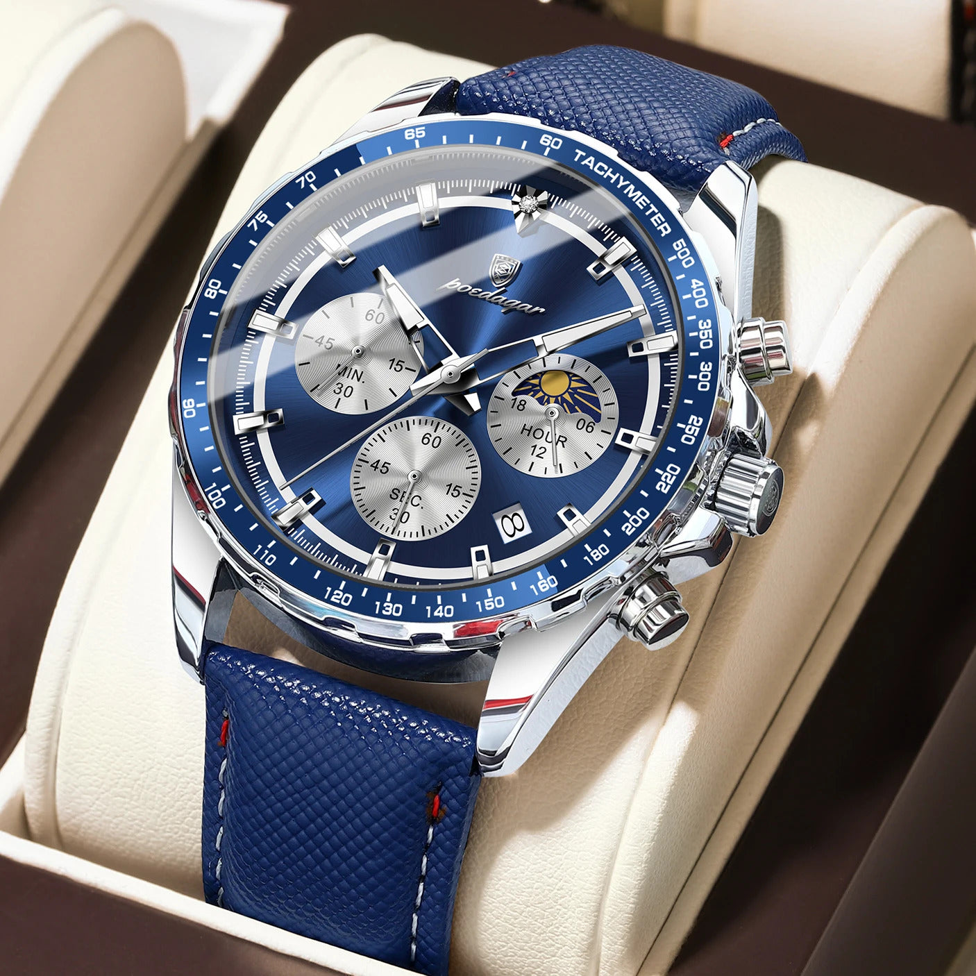 Velmora™ - Luxury Chronograph Leather Watch