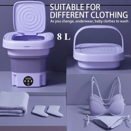 Portable 8L Foldable Washing Machine & Mini Spin Dryer