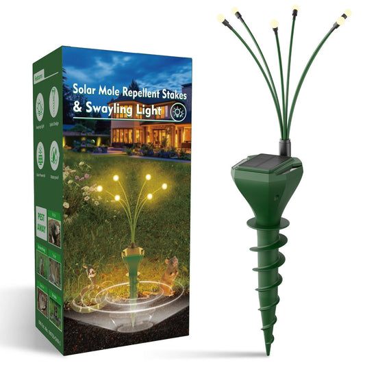 Solar Ultrasonic Animal Repeller – Waterproof Pest Deterrent for Moles, Snakes, Gophers & Yard Critters