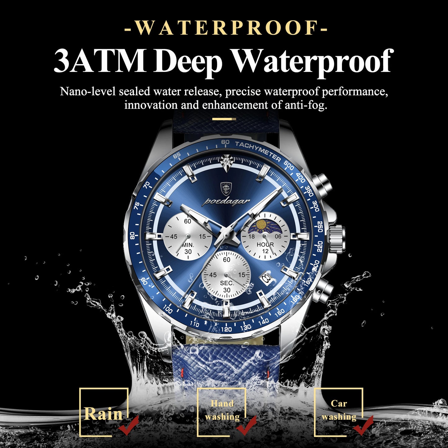 Velmora™ - Luxury Chronograph Leather Watch